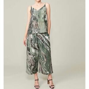 NWT Maison de Papillon Silk Eva Habotai Marble Camisole Top Medium